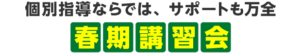 個別ならでは、サポートも万全「春期講習会」