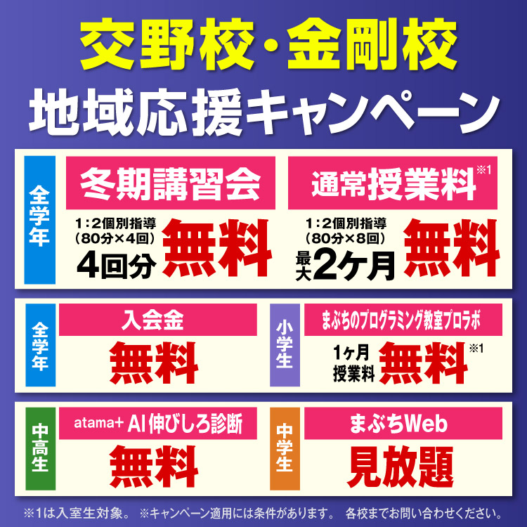 交野校・金剛校 地域応援キャンペーン