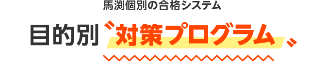 馬渕教室の合格システム目的別対策プログラム